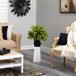 18” Tradescantia Artificial Plant In Black Metal Planter (Real Touch) -Artificial Flowers Sale artificial 18 tradescantia artificial plant in black metal planter real touch nearly natural 693042