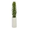 19” Succulent Artificial Plant In White Planter -Artificial Flowers Sale artificial 19 succulent artificial plant in white planter nearly natural 194349