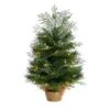 2’ Artificial Christmas Tree In Burlap Base With 35 Warm White LED Lights -Artificial Flowers Sale artificial 2 artificial christmas tree in burlap base with 35 warm white led lights nearly natural 277391