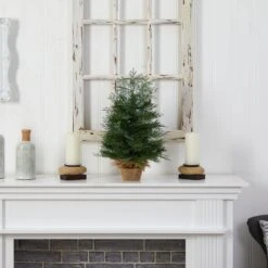 2’ Artificial Christmas Tree In Burlap Base With 35 Warm White LED Lights -Artificial Flowers Sale artificial 2 artificial christmas tree in burlap base with 35 warm white led lights nearly natural 775014