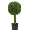 2' Boxwood Ball With Woven Trunk Artificial Tree UV Resistant (Indoor/Outdoor) -Artificial Flowers Sale artificial 2 boxwood ball with woven trunk artificial tree uv resistant indooroutdoor nearly natural 384339
