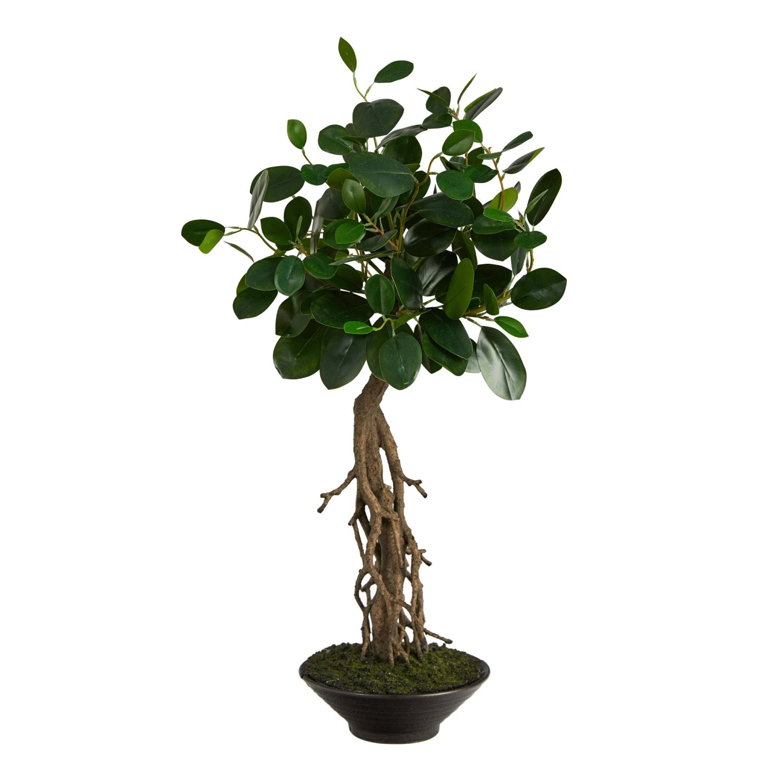 2’ Ficus Bonsai Artificial Tree In Decorative Planter 3 2’ Ficus Bonsai Artificial Tree In Decorative Planter