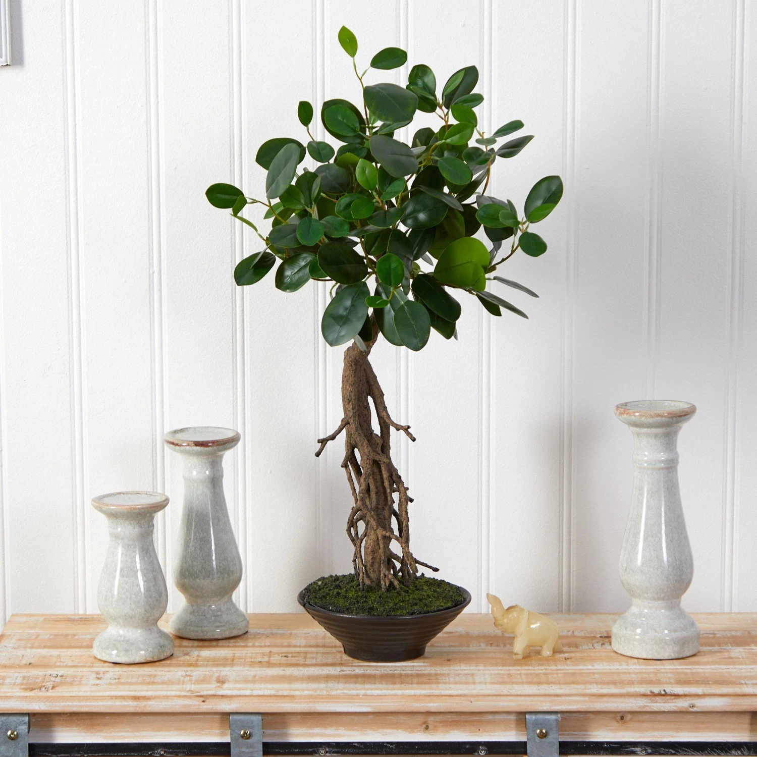 2’ Ficus Bonsai Artificial Tree In Decorative Planter 5 2’ Ficus Bonsai Artificial Tree In Decorative Planter - Image 3