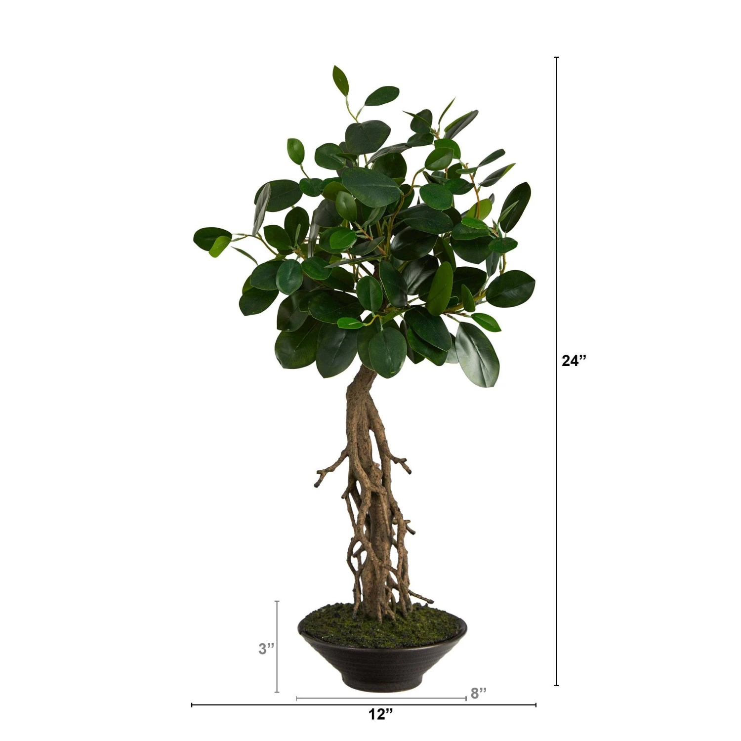 2’ Ficus Bonsai Artificial Tree In Decorative Planter 4 2’ Ficus Bonsai Artificial Tree In Decorative Planter - Image 2