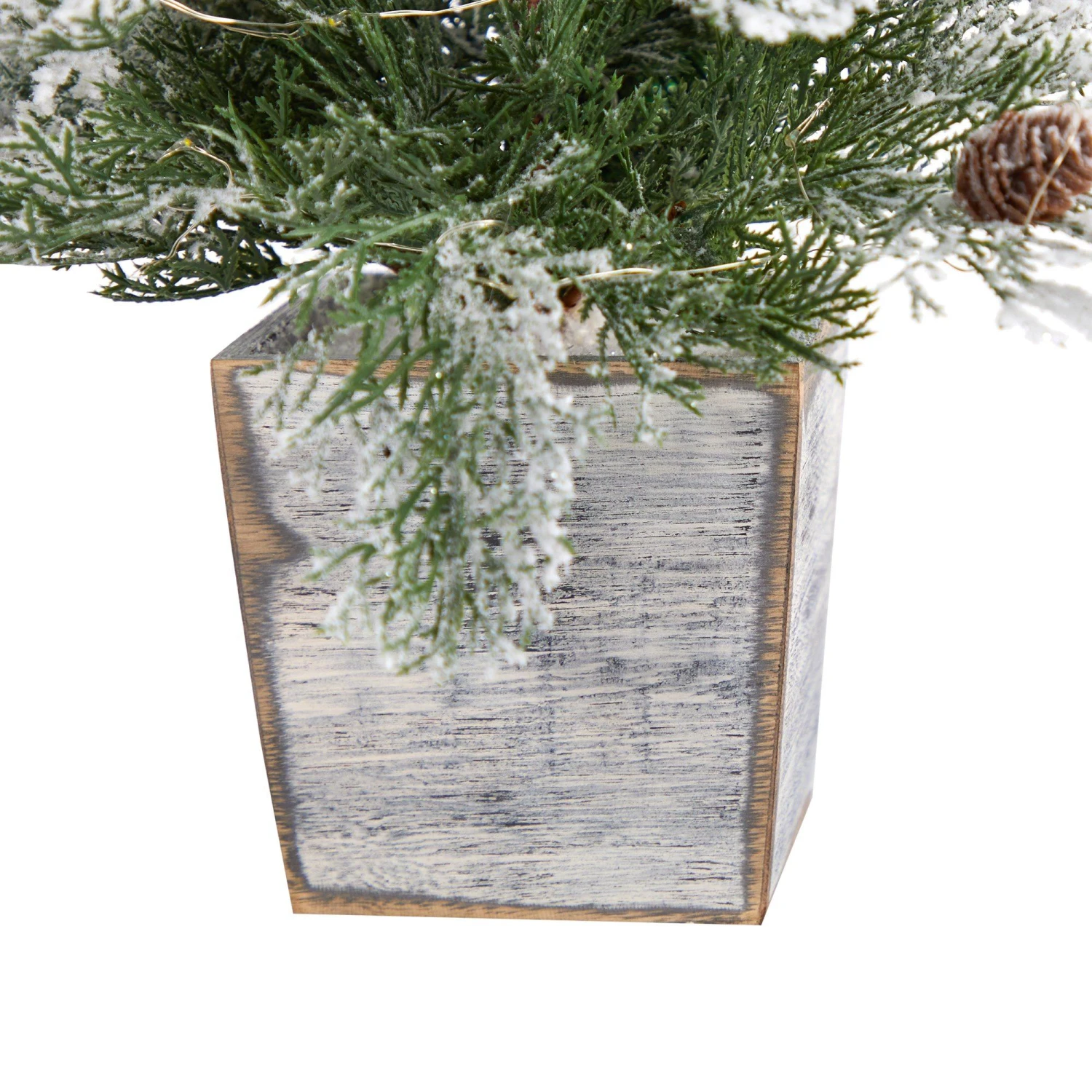 2’ Frosted Pre-Lit Artificial Christmas Tree With Pinecones In Decorative Planter 8 2’ Frosted Pre-Lit Artificial Christmas Tree With Pinecones In Decorative Planter - Image 6