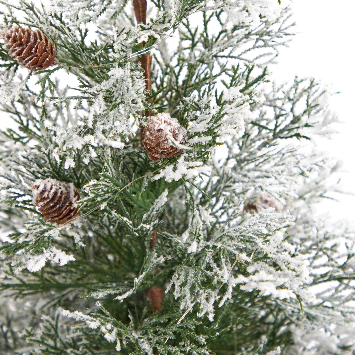 2’ Frosted Pre-Lit Artificial Christmas Tree With Pinecones In Decorative Planter 7 2’ Frosted Pre-Lit Artificial Christmas Tree With Pinecones In Decorative Planter - Image 5