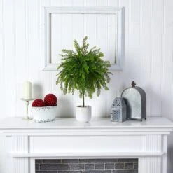 2' Northern Californian Cedar Canopy Artificial Tree In Decorative Planter -Artificial Flowers Sale artificial 2 northern californian cedar canopy artificial tree in decorative planter nearly natural 329619