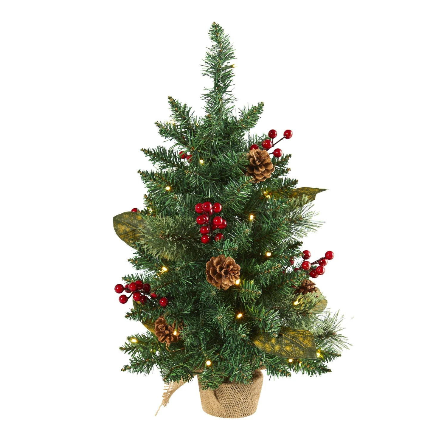 2’ Pine, Pinecone And Berries Artificial Christmas Tree With 35 LED Lights And 86 Bendable Branches 3 2’ Pine, Pinecone And Berries Artificial Christmas Tree With 35 LED Lights And 86 Bendable Branches