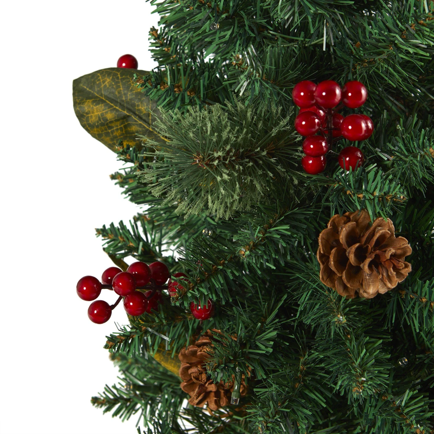 2’ Pine, Pinecone And Berries Artificial Christmas Tree With 35 LED Lights And 86 Bendable Branches 6 2’ Pine, Pinecone And Berries Artificial Christmas Tree With 35 LED Lights And 86 Bendable Branches - Image 4