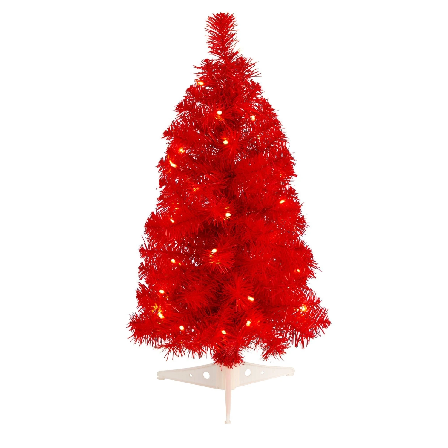 2’ Red Artificial Christmas Tree With 35 LED Lights And 72 Bendable Branches 3 2’ Red Artificial Christmas Tree With 35 LED Lights And 72 Bendable Branches