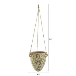 2’ Tuscan Hanging Ceramic Scroll Planter 10 2’ Tuscan Hanging Ceramic Scroll Planter -Artificial Flowers Sale artificial 2 tuscan hanging ceramic scroll planter nearly natural 146147