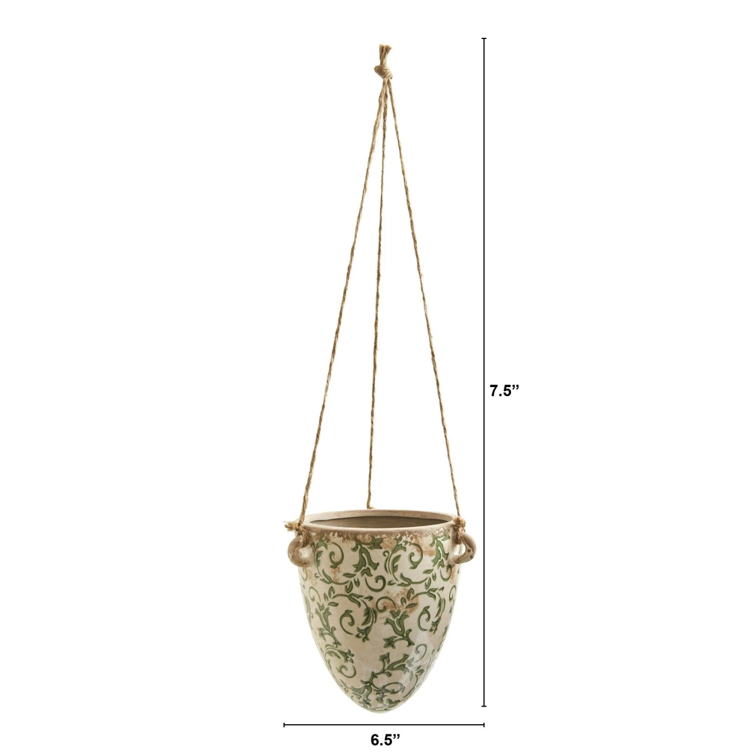 2’ Tuscan Hanging Ceramic Scroll Planter 6 2’ Tuscan Hanging Ceramic Scroll Planter - Image 4
