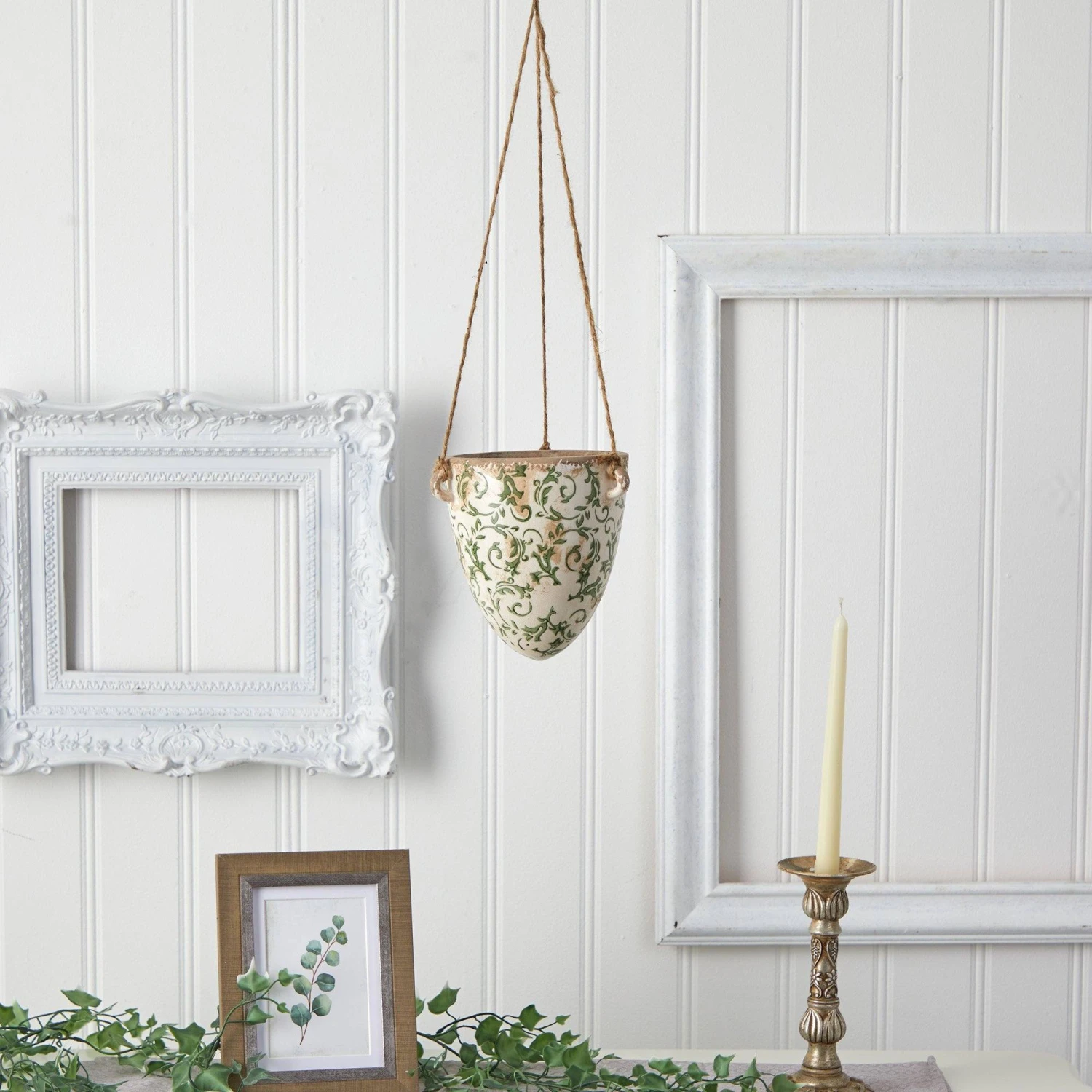2’ Tuscan Hanging Ceramic Scroll Planter 7 2’ Tuscan Hanging Ceramic Scroll Planter - Image 5