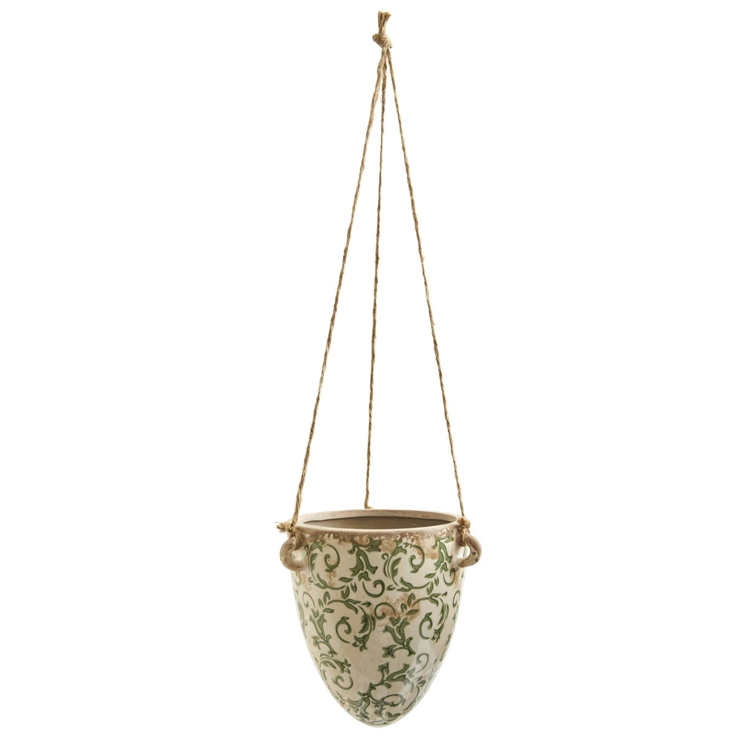 2’ Tuscan Hanging Ceramic Scroll Planter 5 2’ Tuscan Hanging Ceramic Scroll Planter - Image 3