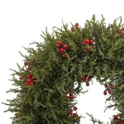 20” Cedar Berry Wreath -Artificial Flowers Sale artificial 20 cedar berry wreath nearly natural 145684