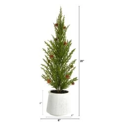 20'' Cedar Pine “Natural Look” Artificial Christmas Tree -Artificial Flowers Sale artificial 20 cedar pine natural look artificial tree with mini pine cones in decorative planter nearly natural 392340