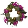20” Orchid, Artichoke & Succulent Wreath -Artificial Flowers Sale artificial 20 orchid artichoke succulent wreath nearly natural 202886