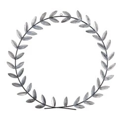 20” X 20” White Metal Olive Leaf Wall Decor