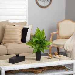 21” Dieffenbachia Artificial Plant In Black Planter -Artificial Flowers Sale artificial 21 dieffenbachia artificial plant in black planter nearly natural 455991