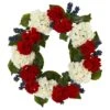 21” Geranium And Blue Berry Artificial Wreath -Artificial Flowers Sale artificial 21 geranium and blue berry artificial wreath nearly natural 606966
