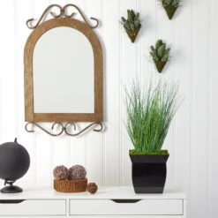 21” Onion Grass Artificial Plant In Black Metal Planter -Artificial Flowers Sale artificial 21 onion grass artificial plant in black metal planter nearly natural 466206