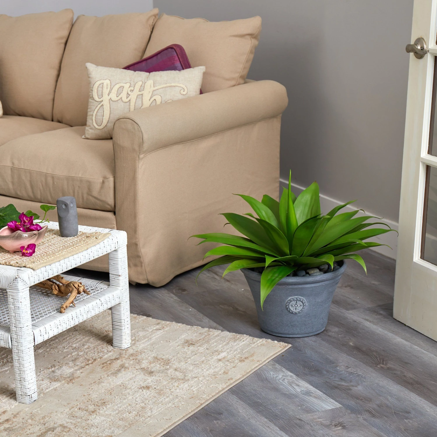 22” Agave Succulent Artificial Plant In Gray Planter 6 22” Agave Succulent Artificial Plant In Gray Planter - Image 4