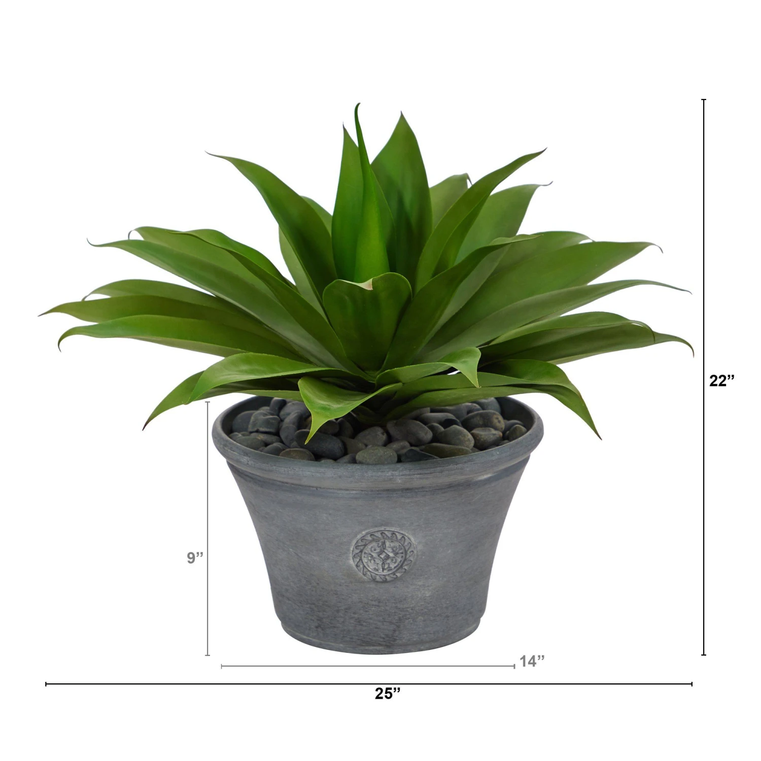 22” Agave Succulent Artificial Plant In Gray Planter 4 22” Agave Succulent Artificial Plant In Gray Planter - Image 2