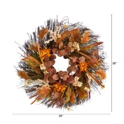 22” Autumn Dahlia And Berries Artificial Fall Wreath 9 22” Autumn Dahlia And Berries Artificial Fall Wreath -Artificial Flowers Sale artificial 22 autumn dahlia and berries artificial fall wreath nearly natural 427425