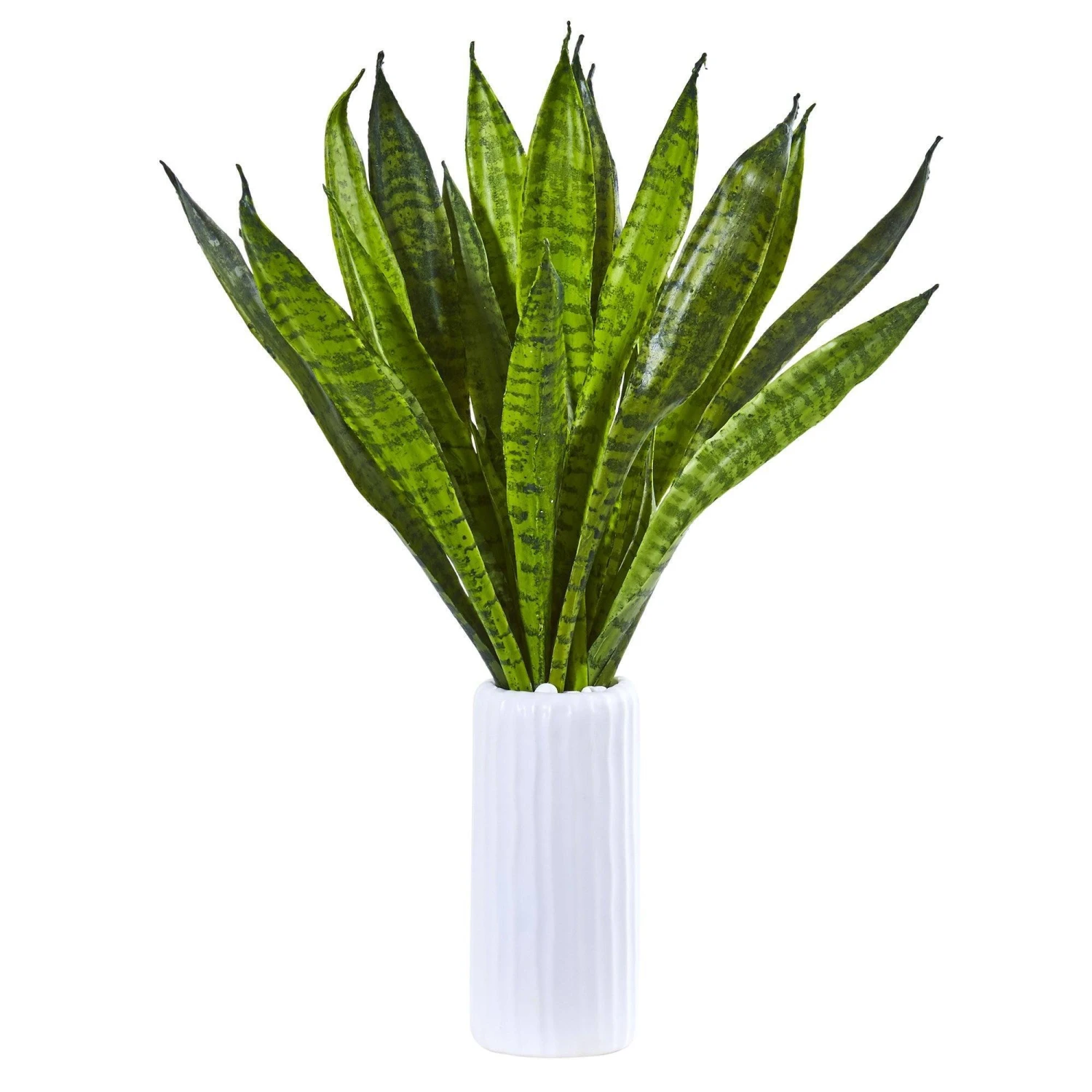 22” Sansevieria Artificial Plant In White Vase 3 22” Sansevieria Artificial Plant In White Vase