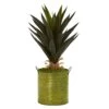 23” Agave Artificial Plant In Green Metal Planter -Artificial Flowers Sale artificial 23 agave artificial plant in green metal planter nearly natural 157249