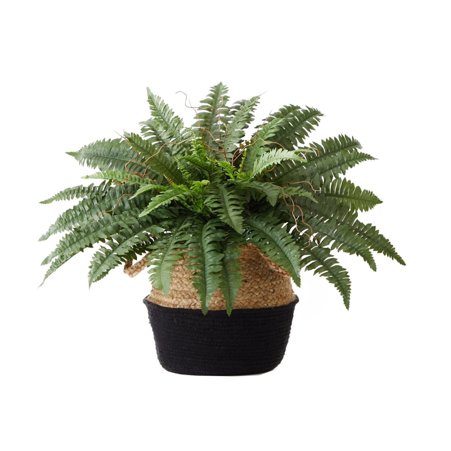 23" Artificial Boston Fern Plant With Handmade Jute & Cotton Basket DIY KIT 3 23" Artificial Boston Fern Plant With Handmade Jute & Cotton Basket DIY KIT