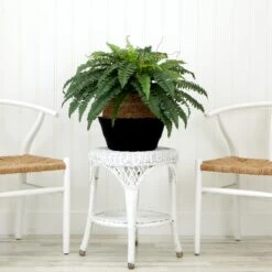 23" Artificial Boston Fern Plant With Handmade Jute & Cotton Basket DIY KIT 9 23" Artificial Boston Fern Plant With Handmade Jute & Cotton Basket DIY KIT -Artificial Flowers Sale artificial 23 artificial boston fern plant with handmade jute cotton basket diy kit plant in planter nearly natural 624250