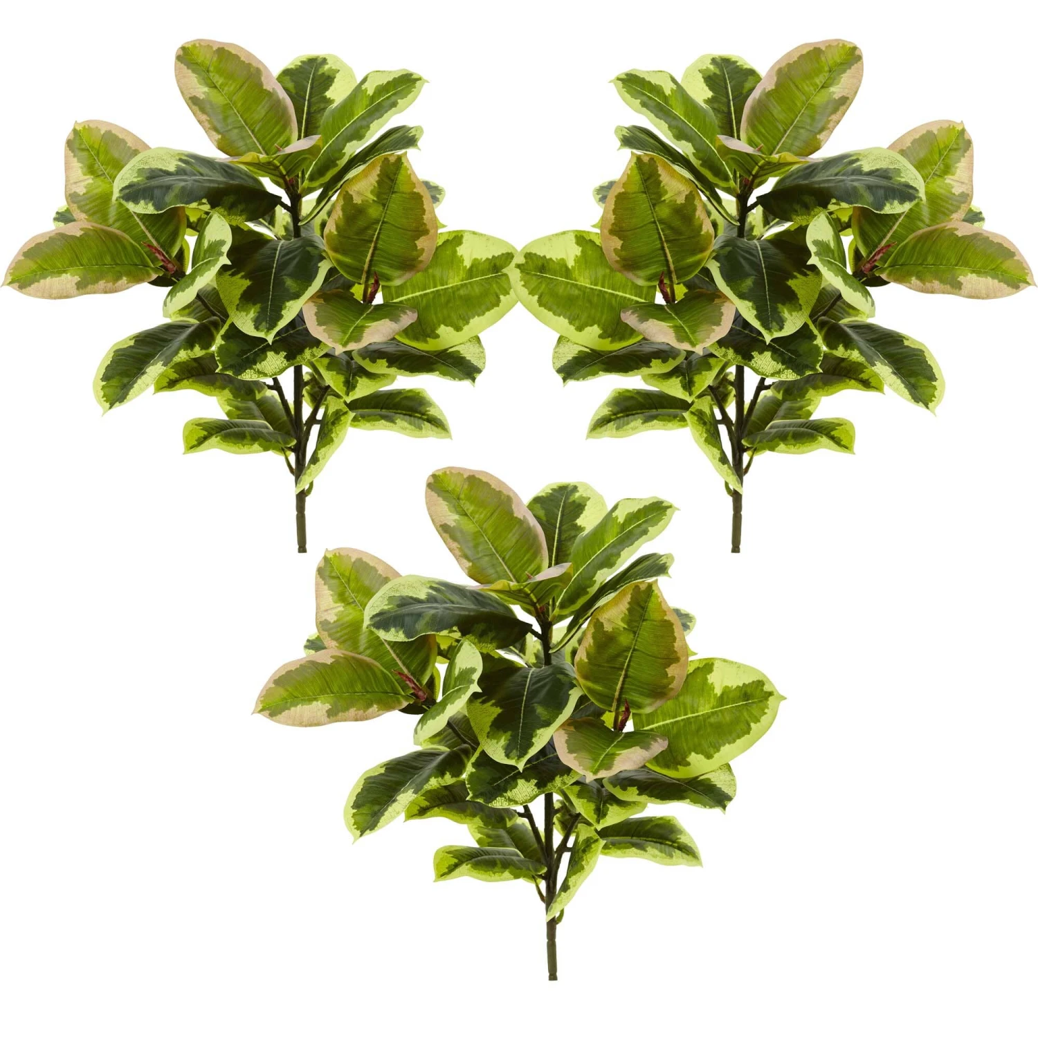 23” Rubber Leaf Artificial Plant (Real Touch) (Set Of 3) 4 23” Rubber Leaf Artificial Plant (Real Touch) (Set Of 3) - Image 2