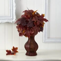 24” Autumn Maple Leaf Artificial Plant In Decorative Planter 9 24” Autumn Maple Leaf Artificial Plant In Decorative Planter -Artificial Flowers Sale artificial 24 autumn maple leaf artificial plant in decorative planter nearly natural 659243