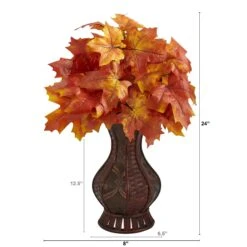 24” Autumn Maple Leaf Artificial Plant In Decorative Planter 11 24” Autumn Maple Leaf Artificial Plant In Decorative Planter -Artificial Flowers Sale artificial 24 autumn maple leaf artificial plant in decorative planter nearly natural 850993