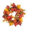 24” Autumn Pumpkin And Berries Artificial Fall Wreath -Artificial Flowers Sale artificial 24 autumn pumpkin and berries artificial fall wreath nearly natural 592040