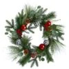 24” Berry And Pinecone Artificial Christmas Wreath With Ornaments -Artificial Flowers Sale artificial 24 berry and pinecone artificial christmas wreath with ornaments nearly natural 725874