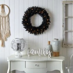 24” Black Artificial Wreath With 35 Warm White LED Lights 10 24” Black Artificial Wreath With 35 Warm White LED Lights -Artificial Flowers Sale artificial 24 black artificial wreath with 35 warm white led lights nearly natural 529860