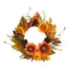 24” Fall Sunflower, Pumpkin, Gourds, Pinecone And Berries Autumn Artificial Wreath -Artificial Flowers Sale artificial 24 fall sunflower pumpkin gourds pinecone and berries autumn artificial wreath nearly natural 926295