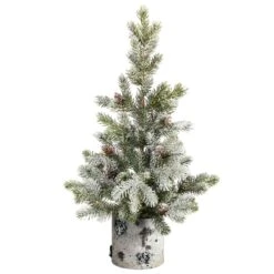 24” Flocked Artificial Christmas Tree In Decorative Birch Bark Planter 9 24” Flocked Artificial Christmas Tree In Decorative Birch Bark Planter -Artificial Flowers Sale artificial 24 flocked christmas artificial tree in decorative birch bark planter with 30 led lights nearly natural 596455