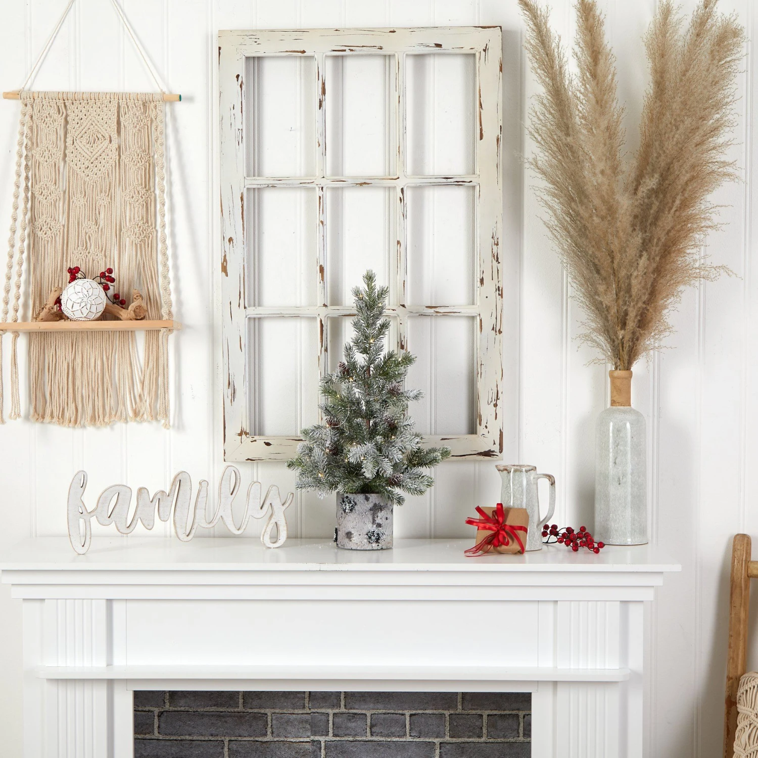 24” Flocked Artificial Christmas Tree In Decorative Birch Bark Planter 7 24” Flocked Artificial Christmas Tree In Decorative Birch Bark Planter - Image 5