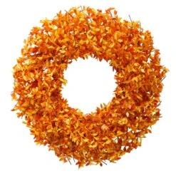 24” Harvest Fall Pre-Lit Wreath With 100 Micro Dot LED Lightss -Artificial Flowers Sale artificial 24 harvest fall pre lit wreath with 100 micro dot led lightss nearly natural 113711