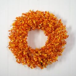24” Harvest Fall Pre-Lit Wreath With 100 Micro Dot LED Lightss -Artificial Flowers Sale artificial 24 harvest fall pre lit wreath with 100 micro dot led lightss nearly natural 160591