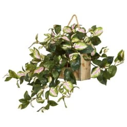 24” Hoya Artificial Plant In Decorative Hanging Frame -Artificial Flowers Sale artificial 24 hoya artificial plant in decorative hanging frame nearly natural 141125