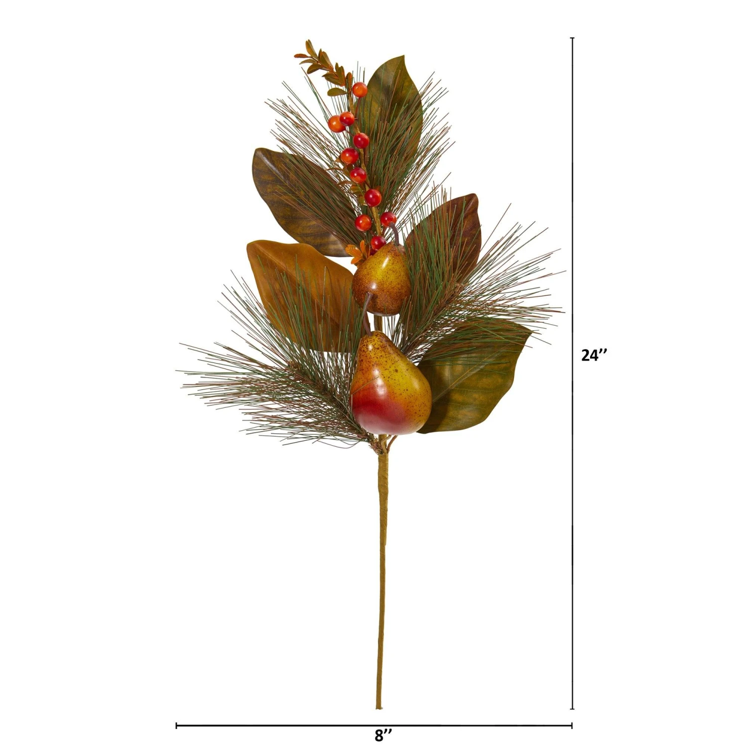 24” Pear, Pine And Magnolia Leaf Artificial Flower (Set Of 6) 4 24” Pear, Pine And Magnolia Leaf Artificial Flower (Set Of 6) - Image 2