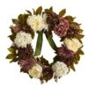 24” Artificial Peony, Dahlia And Hydrangea Wreath -Artificial Flowers Sale artificial 24 peony dahlia and hydrangea artificial wreath nearly natural 523118