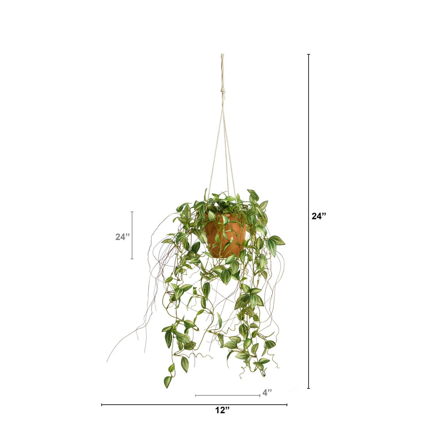24” Pothos Artificial Plant In Hanging Planter 4 24” Pothos Artificial Plant In Hanging Planter - Image 2