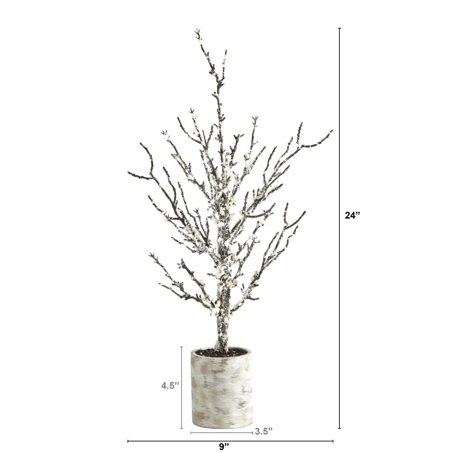 24” Snowed Twig Artificial Christmas Tree In Decorative Planter 4 24” Snowed Twig Artificial Christmas Tree In Decorative Planter - Image 2