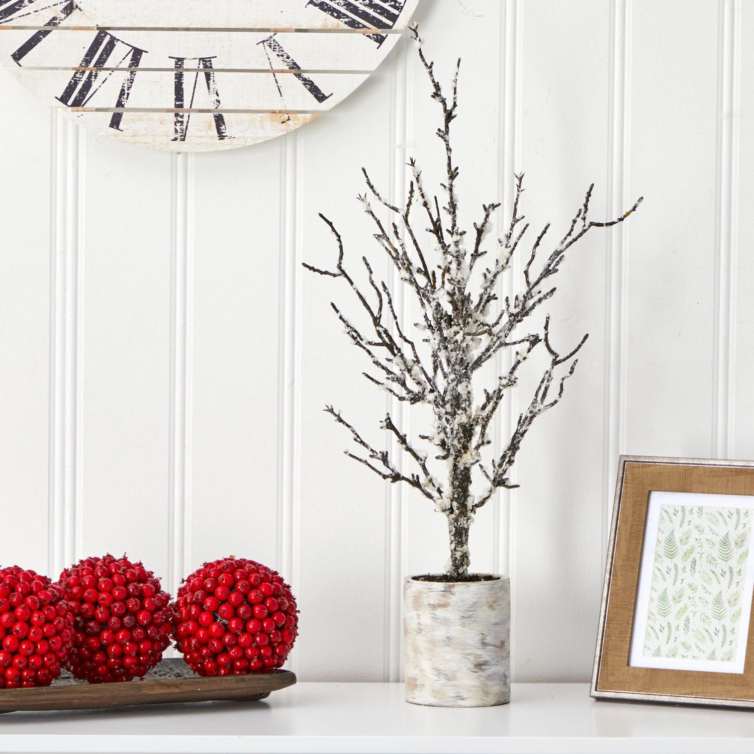 24” Snowed Twig Artificial Christmas Tree In Decorative Planter 5 24” Snowed Twig Artificial Christmas Tree In Decorative Planter - Image 3