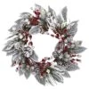 24” Snowy Magnolia Berry Artificial Wreath -Artificial Flowers Sale artificial 24 snowy magnolia berry artificial wreath nearly natural 319339
